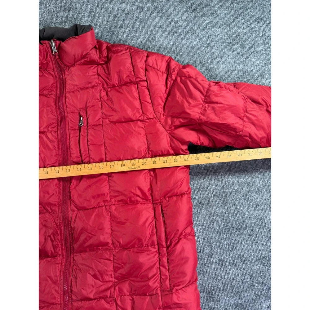 LL Bean Puffer Down Jacket Mens XL Red Quilted Full Zip Mock Neck Lightweight